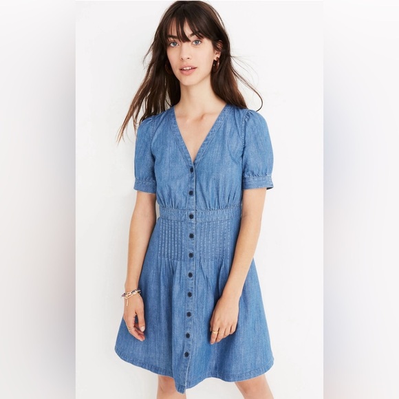 MADEWELL Denim Daylily Dress Size 0 Annetta Wash - Picture 1 of 6